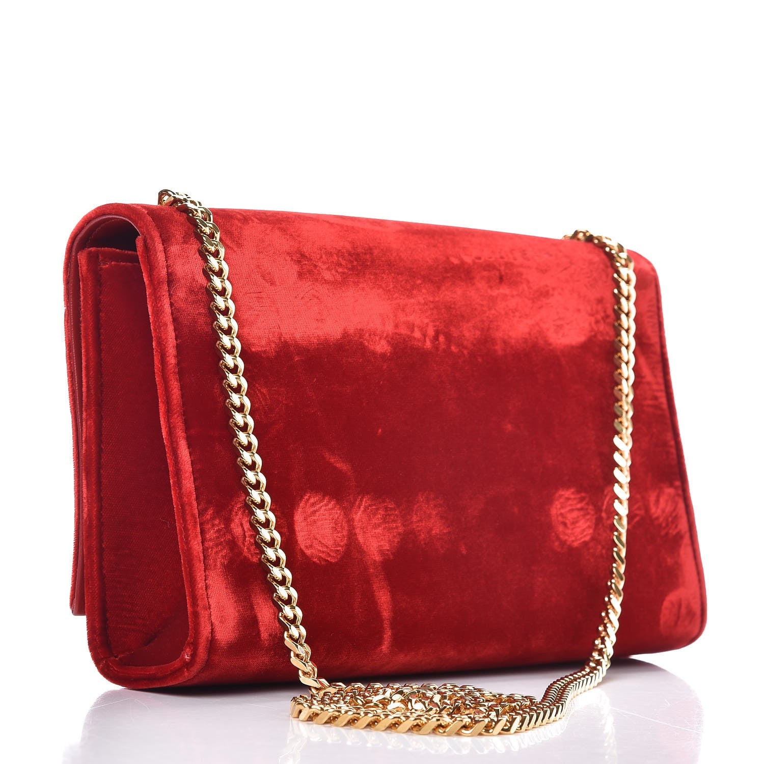 Saint Laurent Velvet Medium Monogram Kate Tassel Shoulder Bag Red 3 of 7