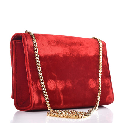 Saint Laurent Velvet Medium Monogram Kate Tassel Shoulder Bag Red 3 of 7