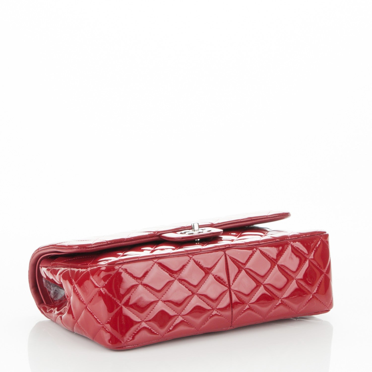 Chanel Patent Quilted Jumbo Double Flap Dark Red 4 of 7