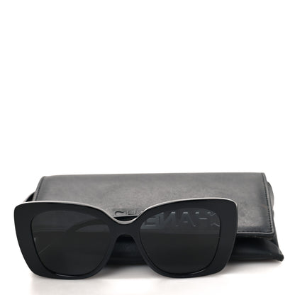Chanel Acetate Strass Square Sunglasses 5422-B Black White 8 of 8