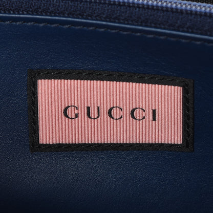 Gucci Calfskin Matelasse GucciGhost GG Marmont Zip Around Wallet Blue Agata Hibiscus Red 7 of 10