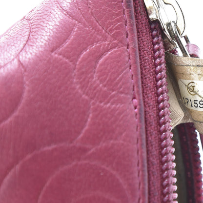 Chanel Lambskin Camellia Embossed Key Holder Case Fuchsia 7 of 16