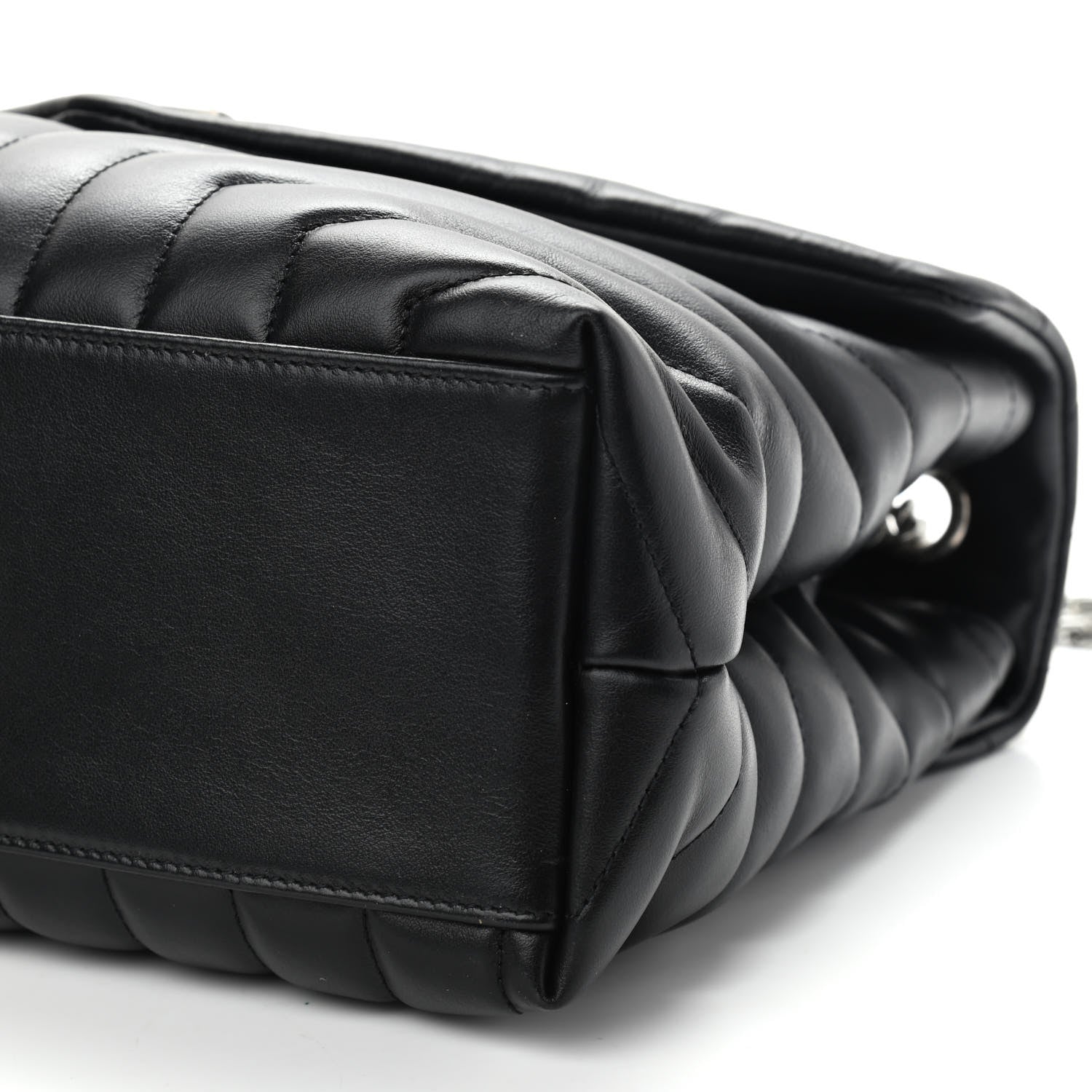 Saint Laurent Calfskin Y Quilted Monogram Medium Loulou Chain Satchel Black 9 of 9