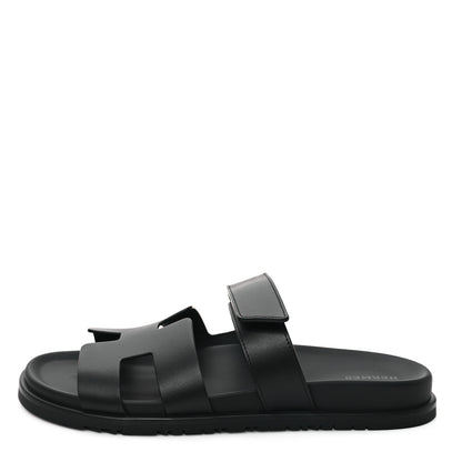 Hermes Calfskin Womens Chypre Sandals 41 Black 1 of 9