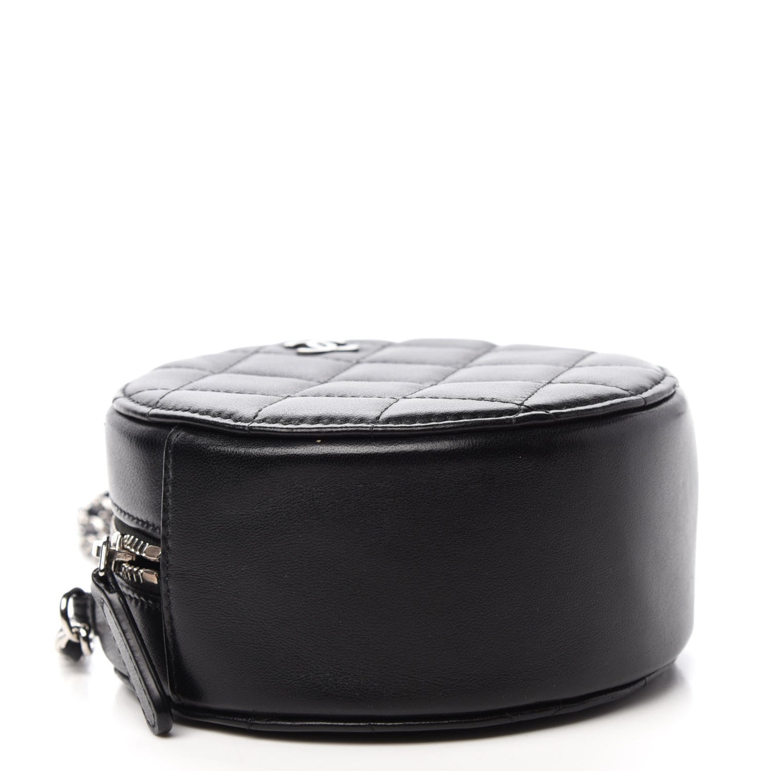 Chanel Lambskin Quilted Round Clutch With Chain Black 4 of 11