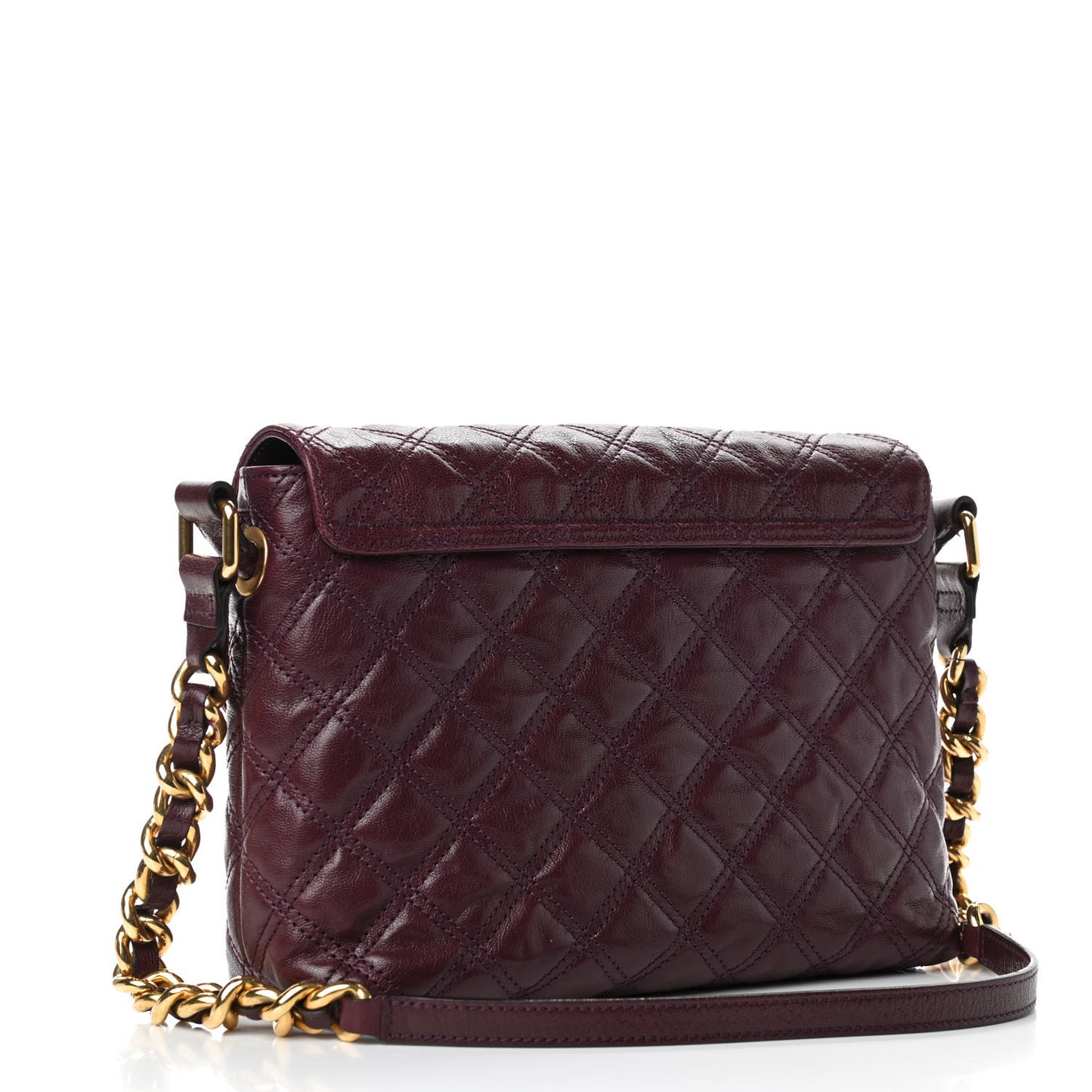 Lambskin Quilted The Large Single Flap Burgundy
