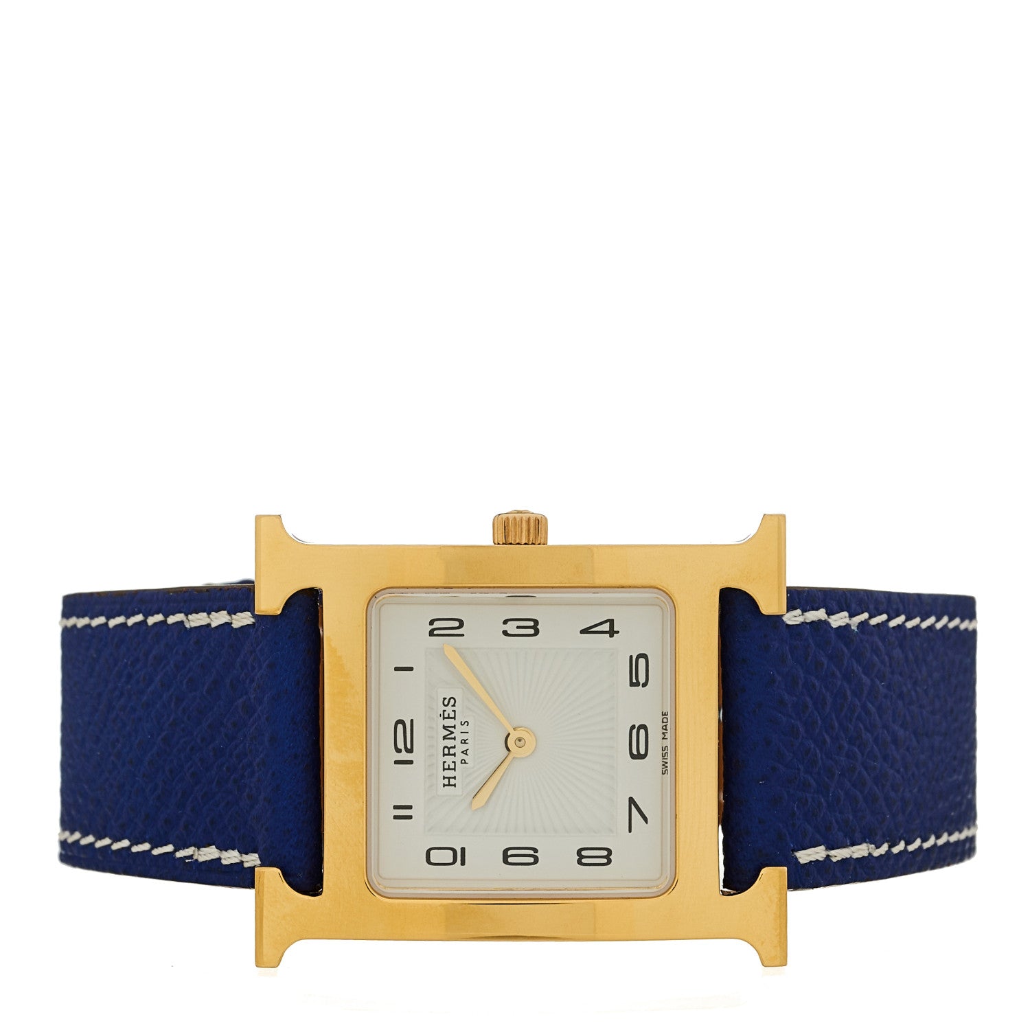 Hermes Stainless Steel Epsom 26mm Heure H Hour Quartz Watch Bleu Electrique 2 of 4
