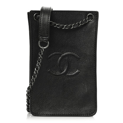 Chanel Calfskin CC Phone Holder Crossbody Black 1 of 10