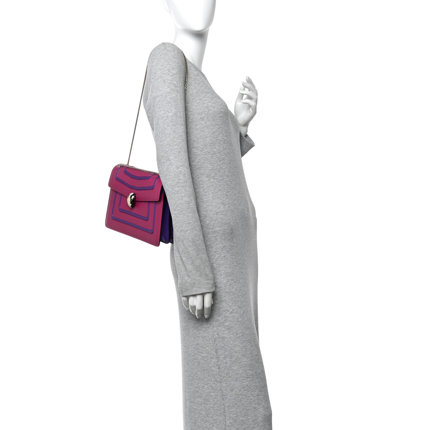 Calfskin Serpenti Forever Shoulder Bag Pink Purple