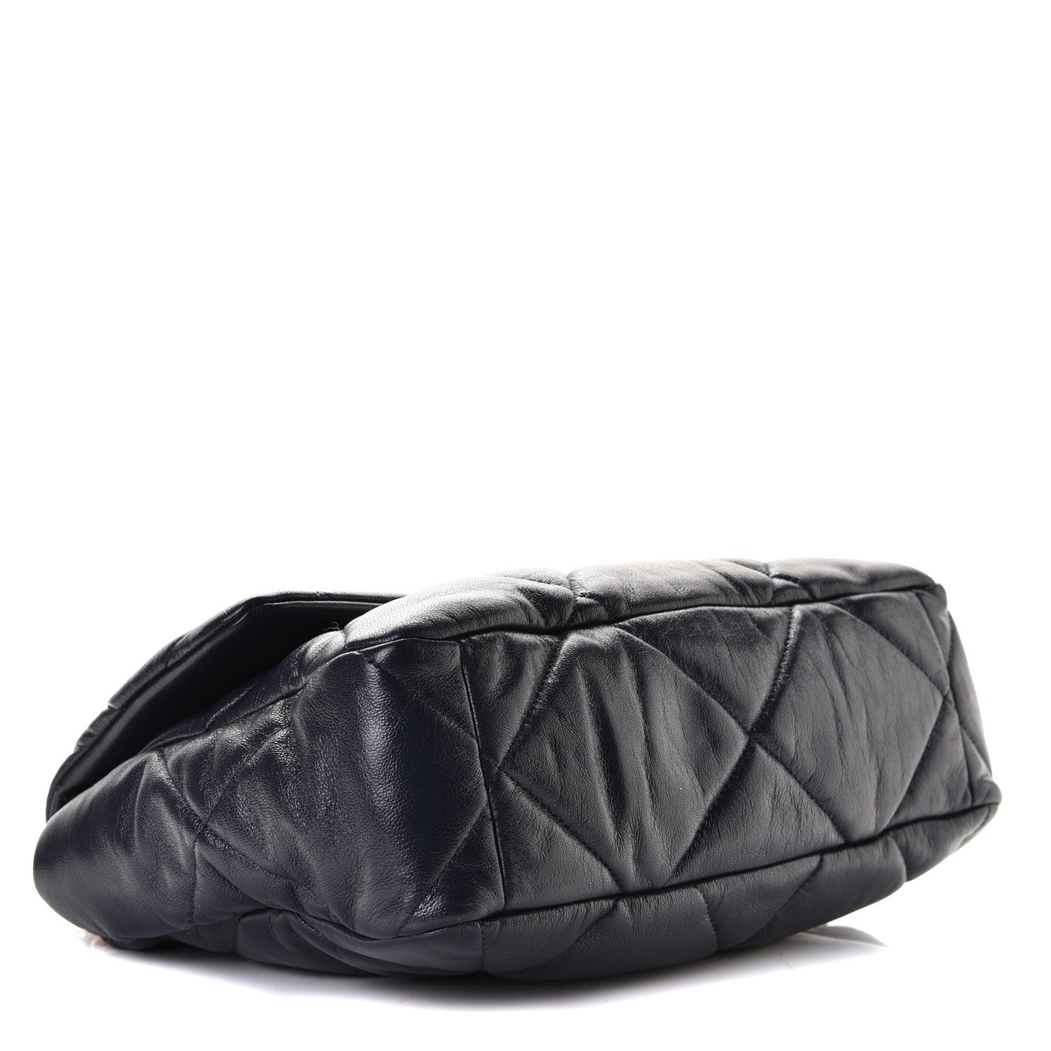 Chanel Goatskin Quilted Large Chanel 19 Flap Navy Blue 6 of 9