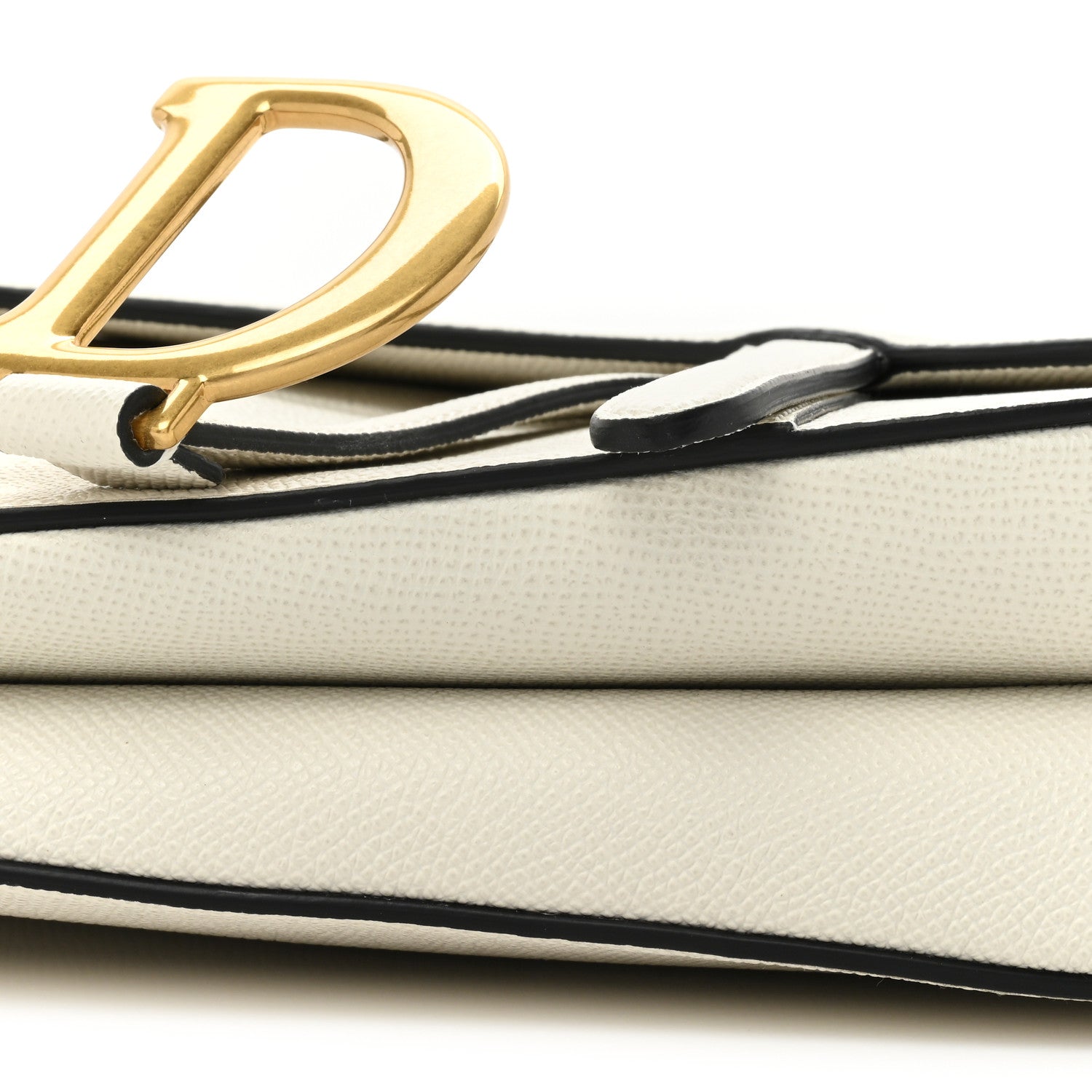 Christian Dior Grained Calfskin Saddle Bag White 8 of 10