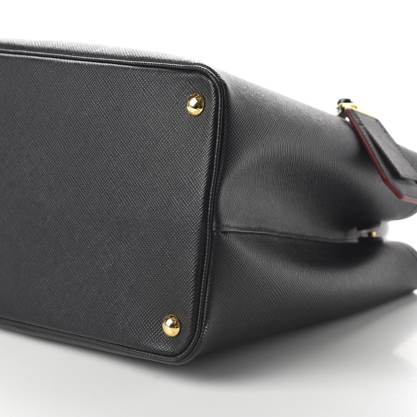 Saffiano Cuir Large Double Bag Black Fuoco