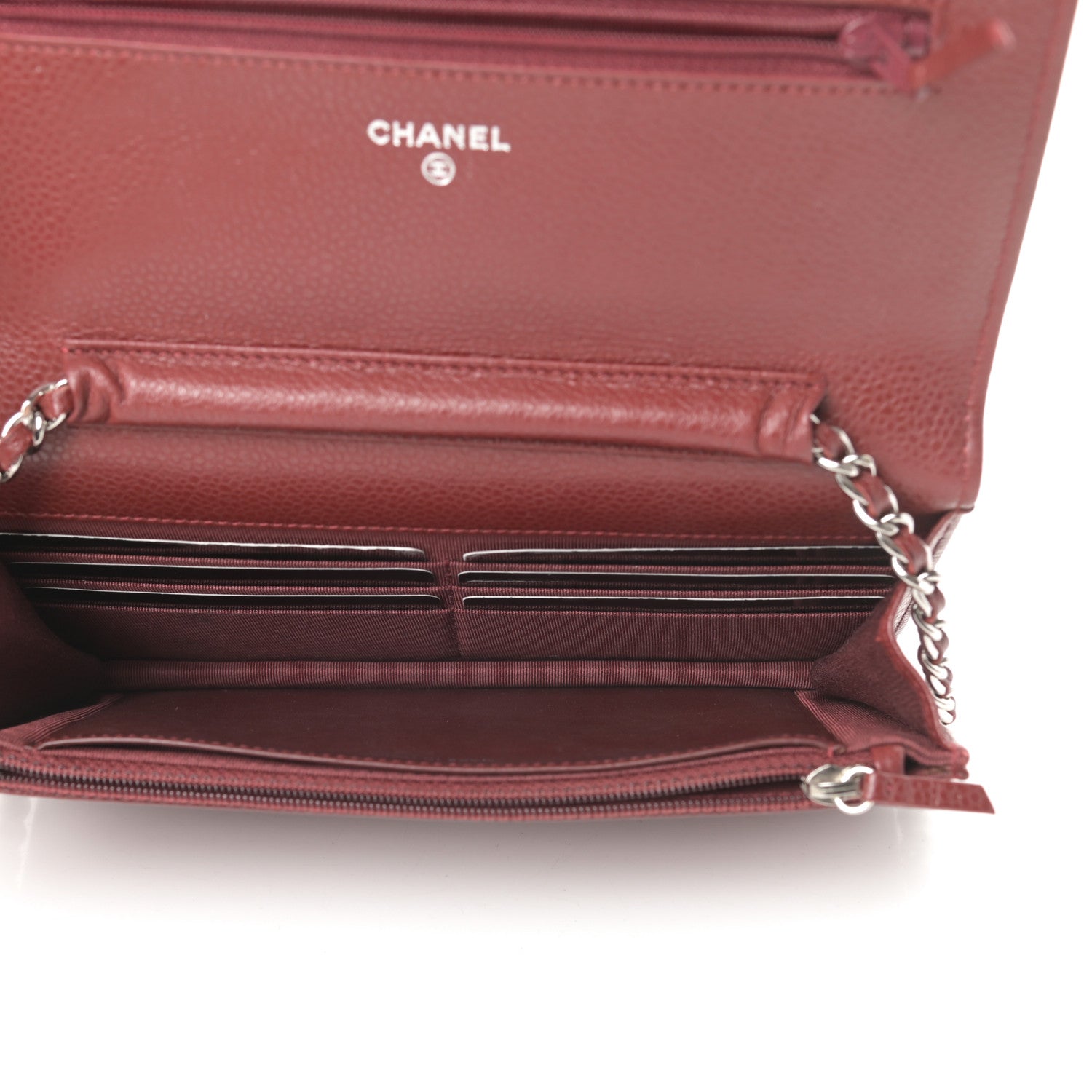 Chanel Caviar Quilted Wallet on Chain WOC Red 5 of 16