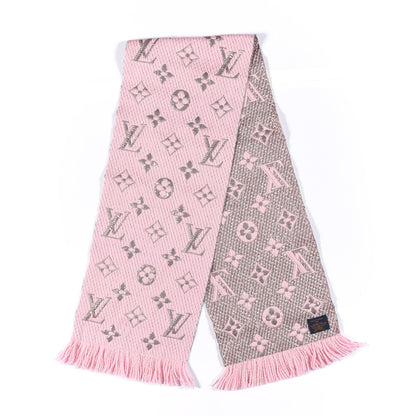 Louis Vuitton Wool Silk Logomania Shine Scarf Pink 3 of 3