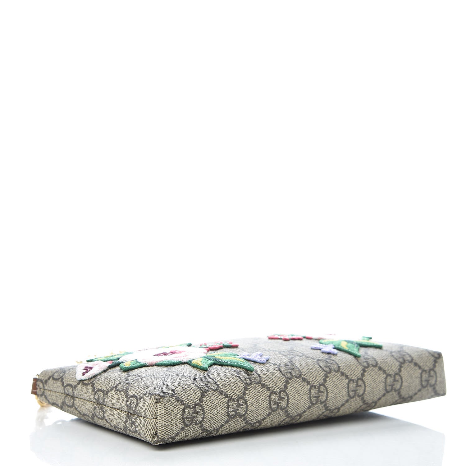 Gucci GG Supreme Monogram Embroidered Flower Chain Wrist Wallet 4 of 10