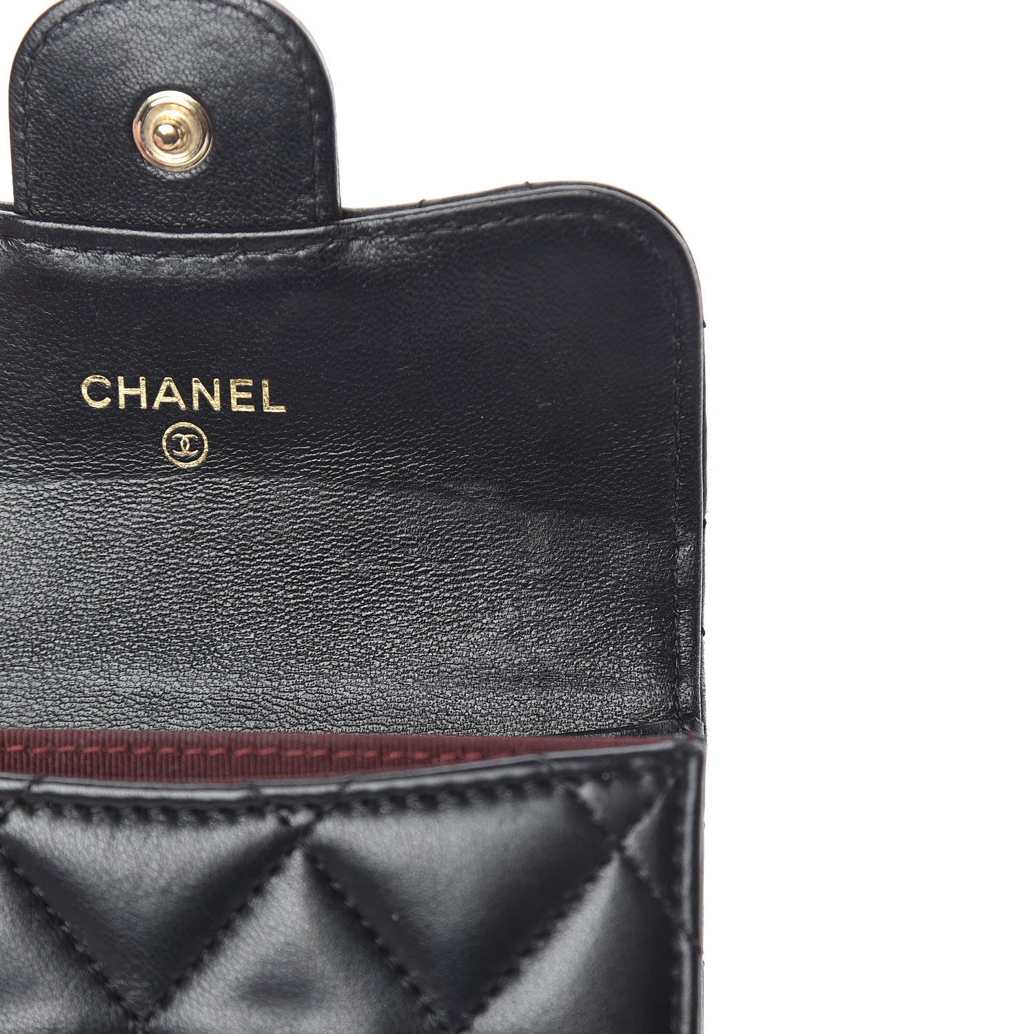 Chanel Lambskin Quilted Flap Card Holder Wallet Black 11 of 18