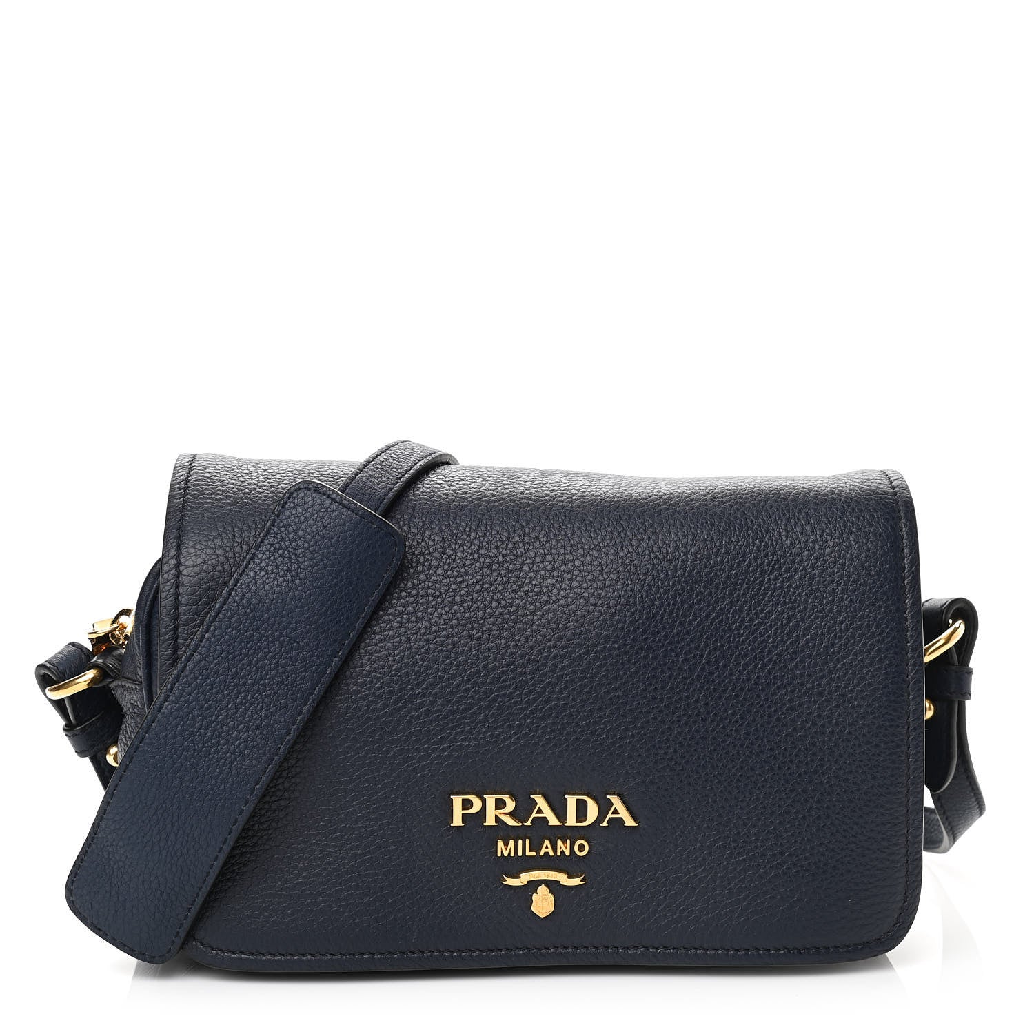 Prada Vitello Daino Flap Crossbody Baltico 1 of 10