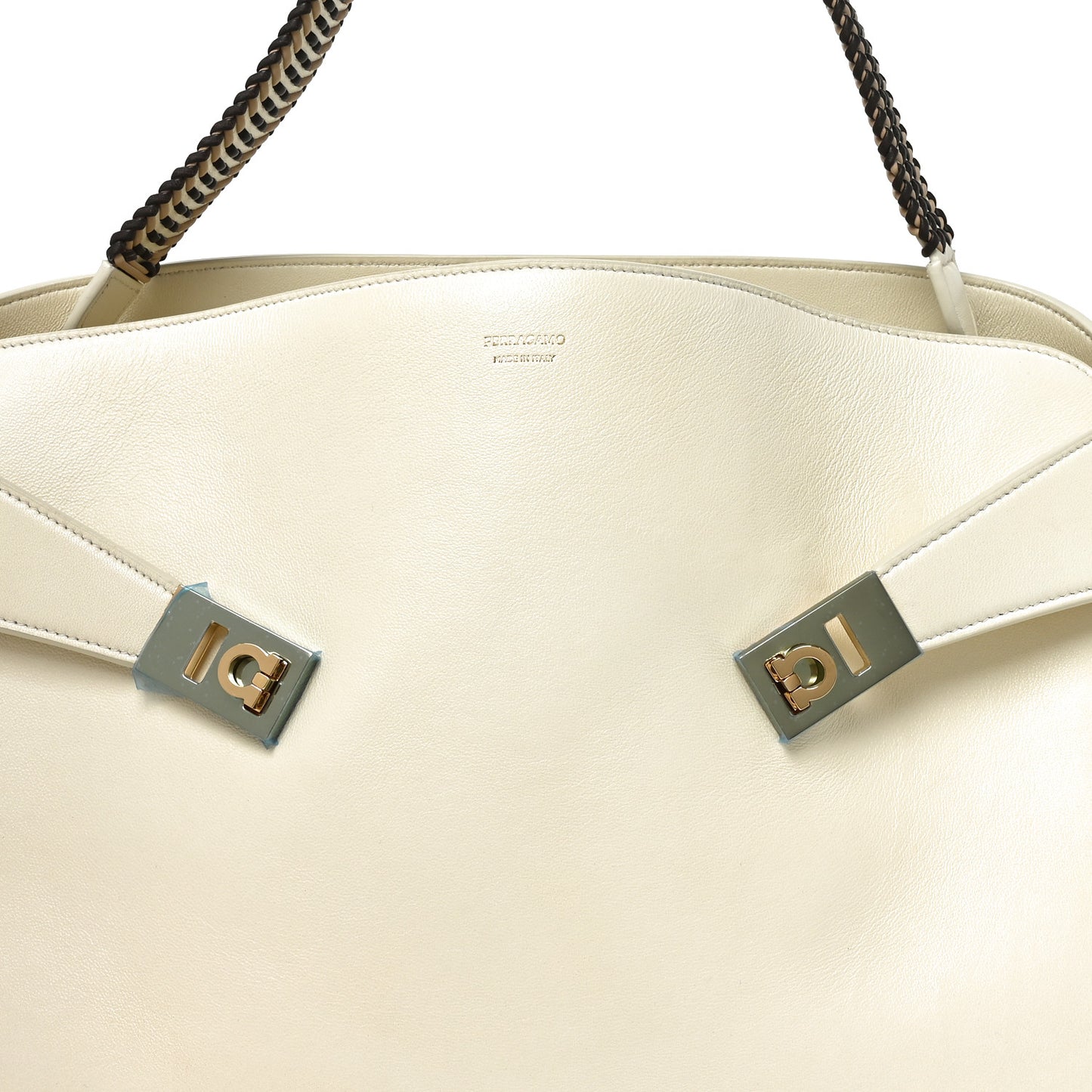 Lambskin Braided Medium Hug Bag Mascarpone