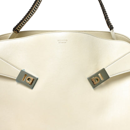 Salvatore Ferragamo Lambskin Braided Medium Hug Bag Mascarpone 7 of 9