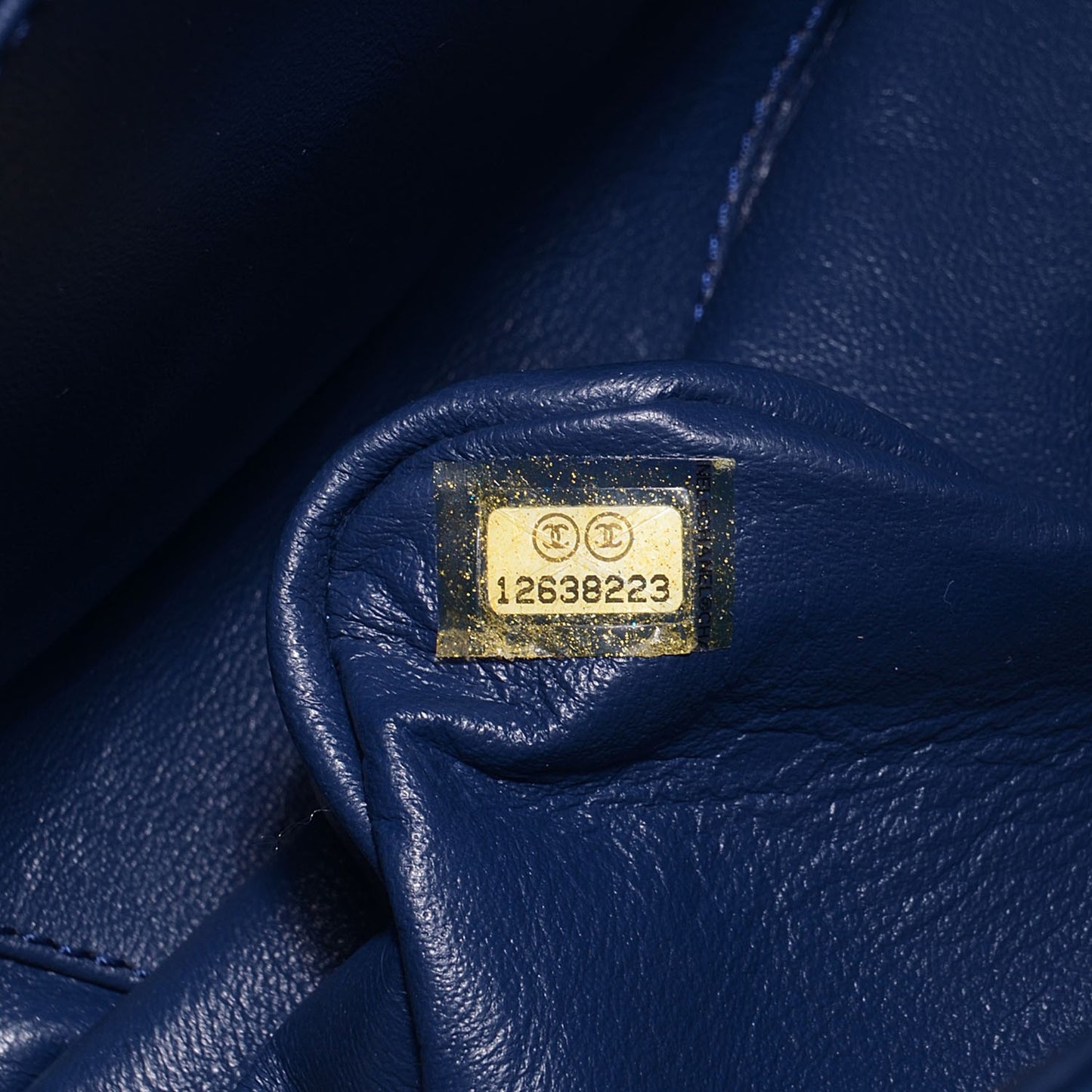 Lambskin Quilted Maxi Single Flap Dark Blue