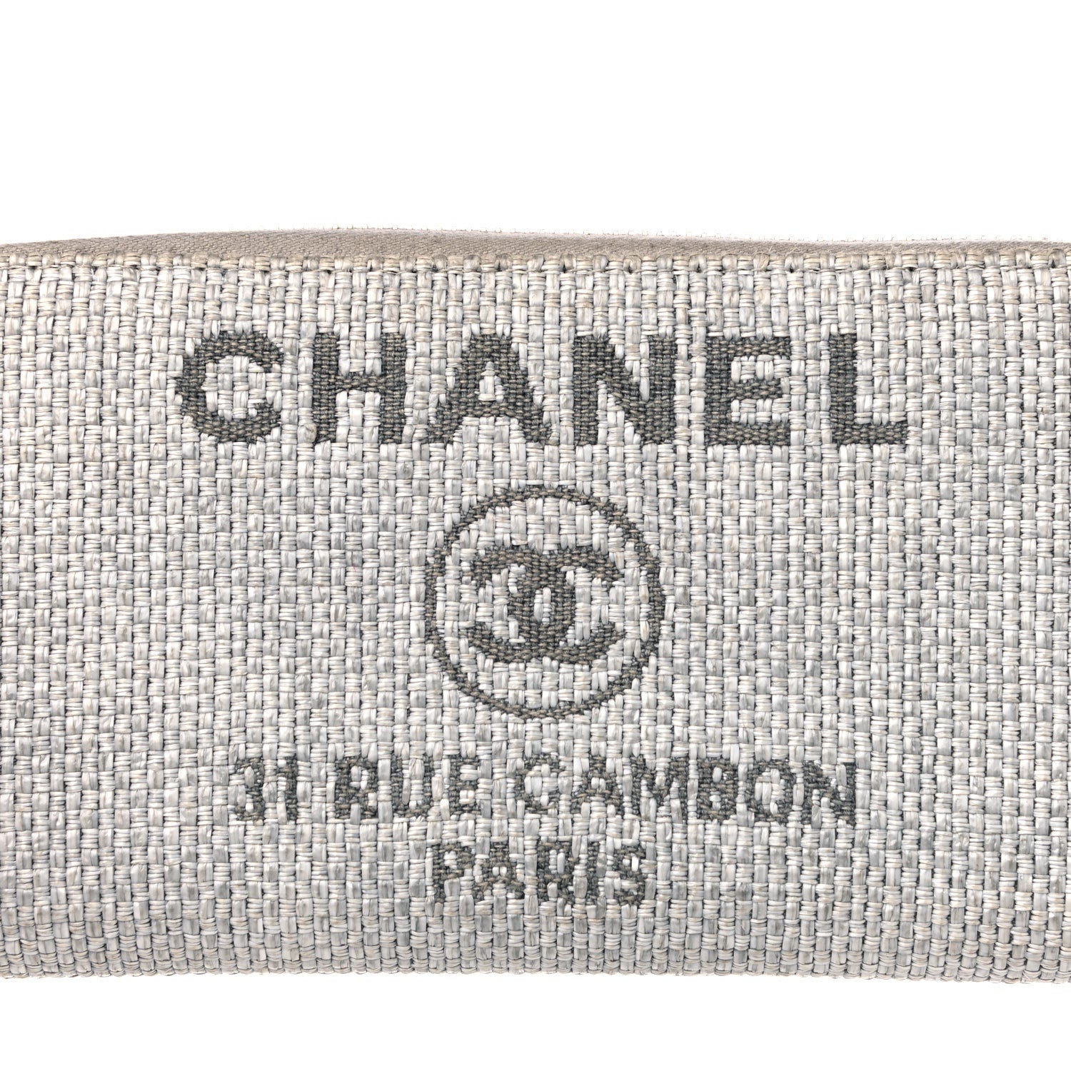 Chanel Canvas Deauville Zip Around Wallet Grey 6 of 11