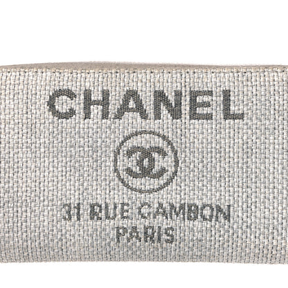 Chanel Canvas Deauville Zip Around Wallet Grey 6 of 11