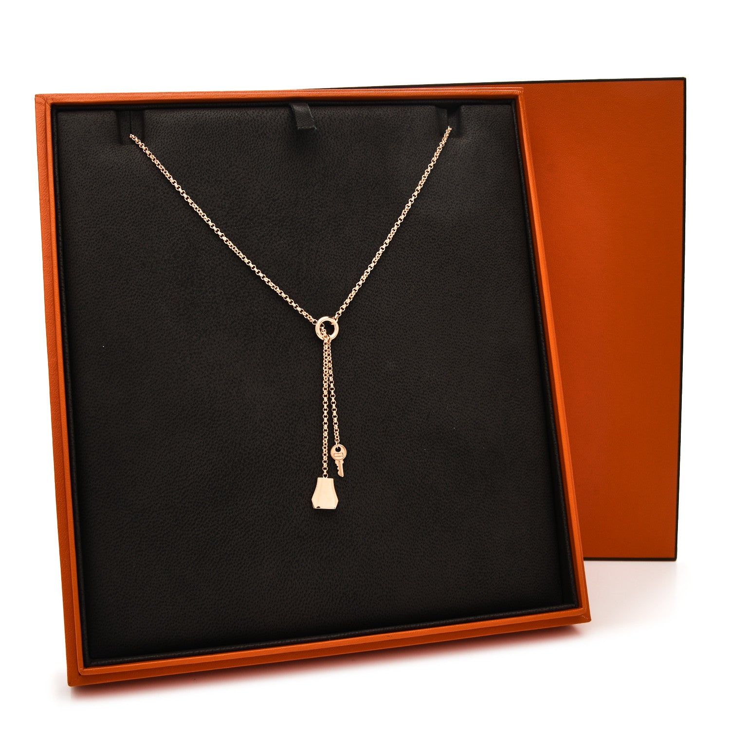 Hermes 18K Rose Gold PM Kelly Clochette Necklace 7 of 7