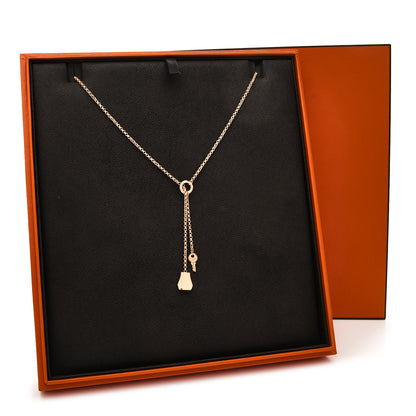 Hermes 18K Rose Gold PM Kelly Clochette Necklace 7 of 7