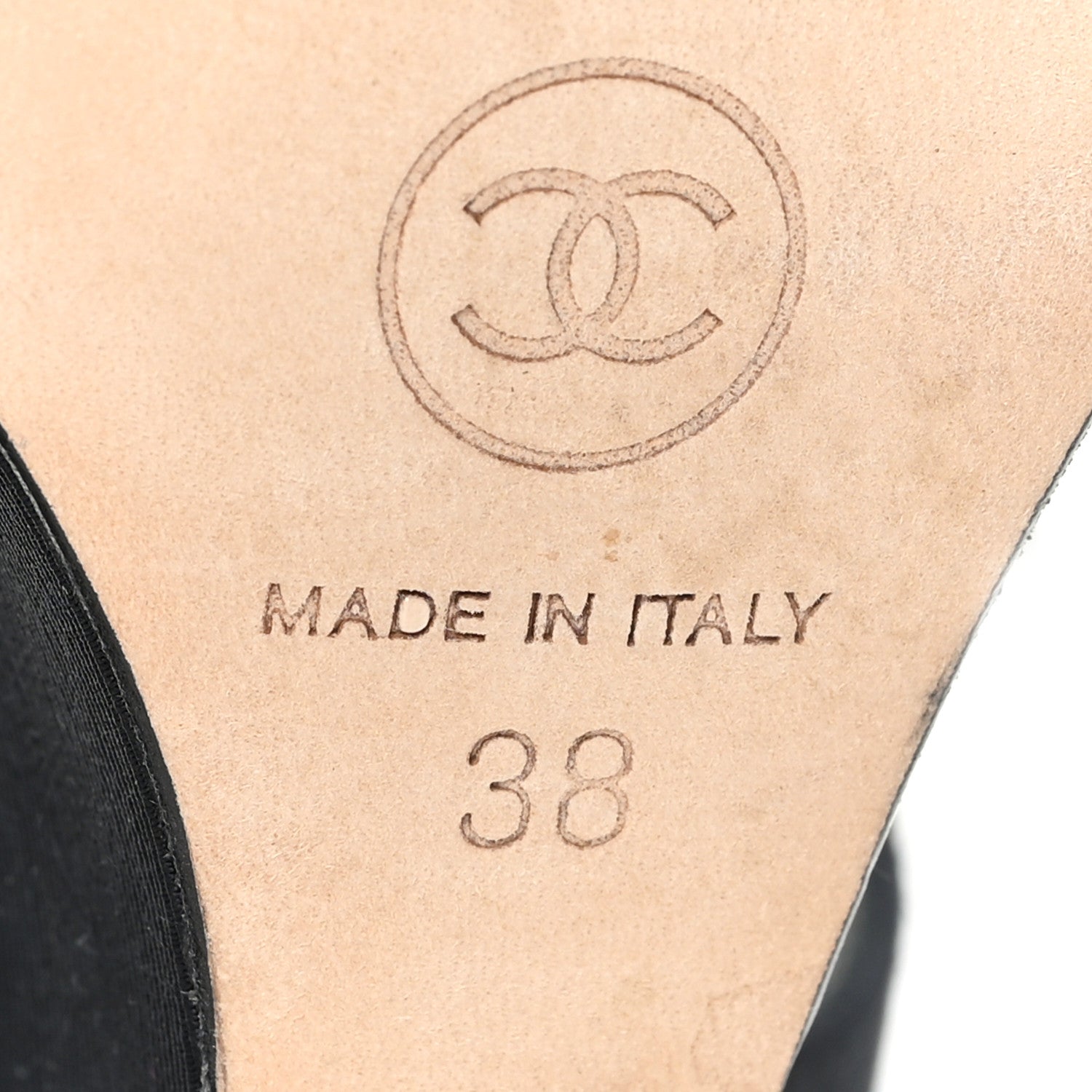 Chanel Grosgrain Pearl CC Wedge Sandals 38 Black 4 of 9