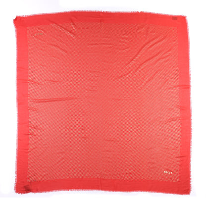 Gucci X SEGA Modal Cashmere GUCCY Stars Print Shawl Flame Red Gold 1 of 4