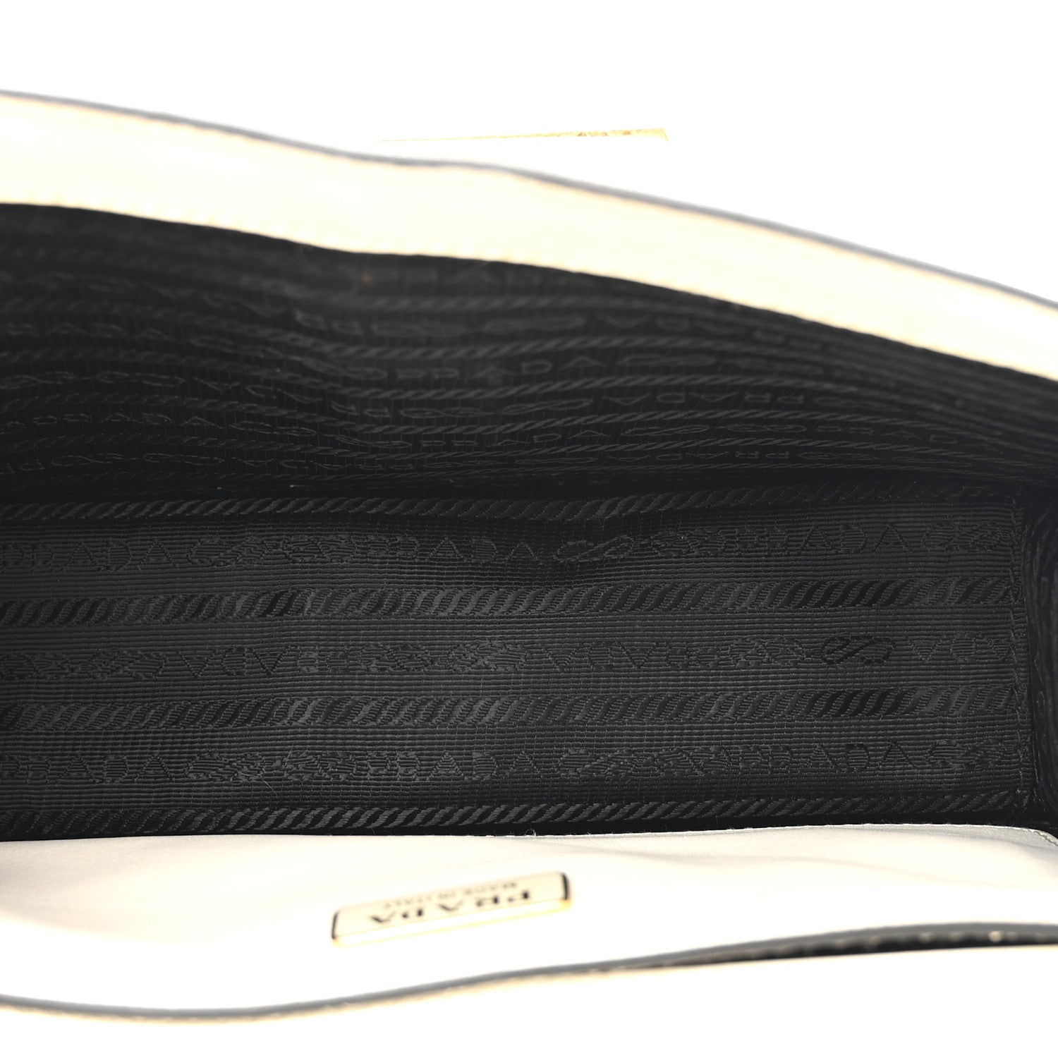 Prada Saffiano Cuir Triangle Embleme Flap Shoulder Bag White 5 of 16