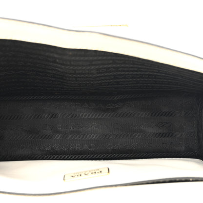 Prada Saffiano Cuir Triangle Embleme Flap Shoulder Bag White 5 of 16