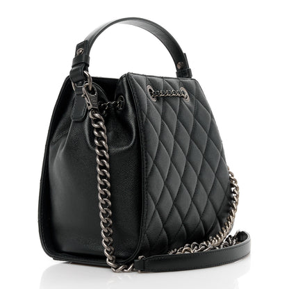 Chanel Caviar Quilted Small CC Bucket Bag Black 3 of 10