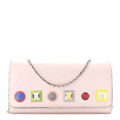 Fendi Vitello Liberty Studded Continental Wallet On Chain Peonia Multicolor 1 of 16