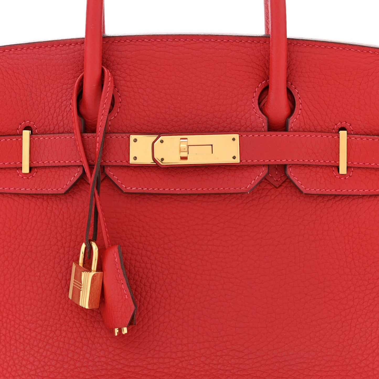 Taurillon Clemence Birkin 30 Rouge Casaque