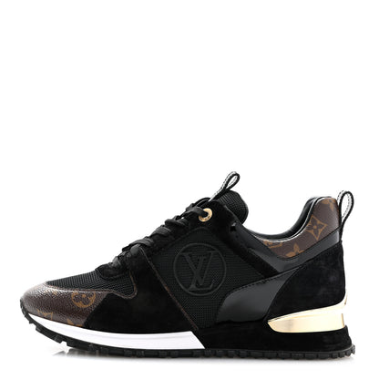 Louis Vuitton Suede Monogram Run Away Sneakers 39 Black 1 of 9