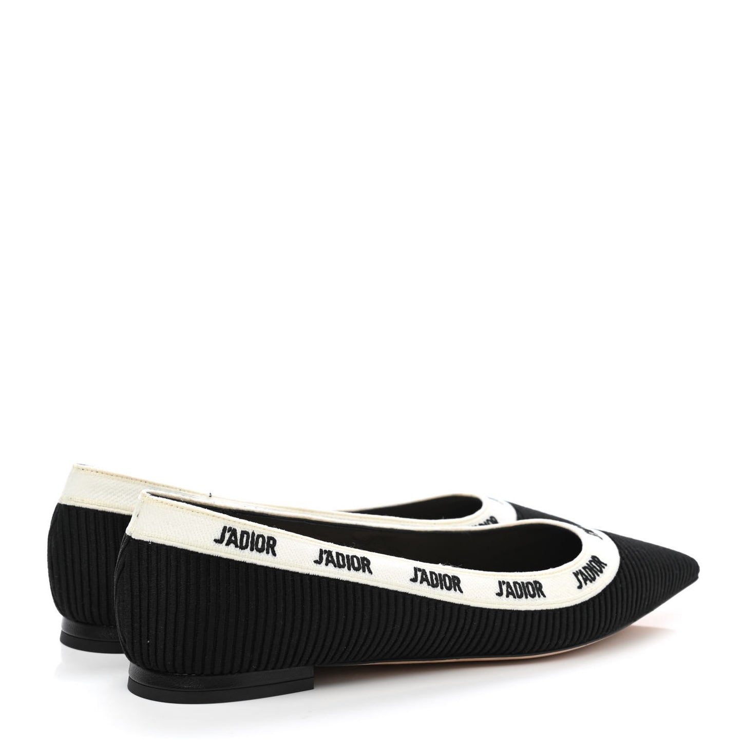 Fabric Ribbon Embroidered J'Adior Ballet Flats 38.5 Black