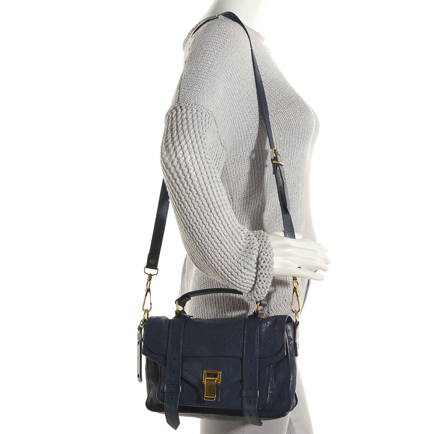 Proenza Schouler Lambskin Tiny PS1 Satchel Midnight 2 of 13