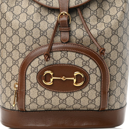 Gucci GG Supreme Monogram Calfskin Horsebit 1955 Single Buckle Backpack Beige Brown Sugar 8 of 17
