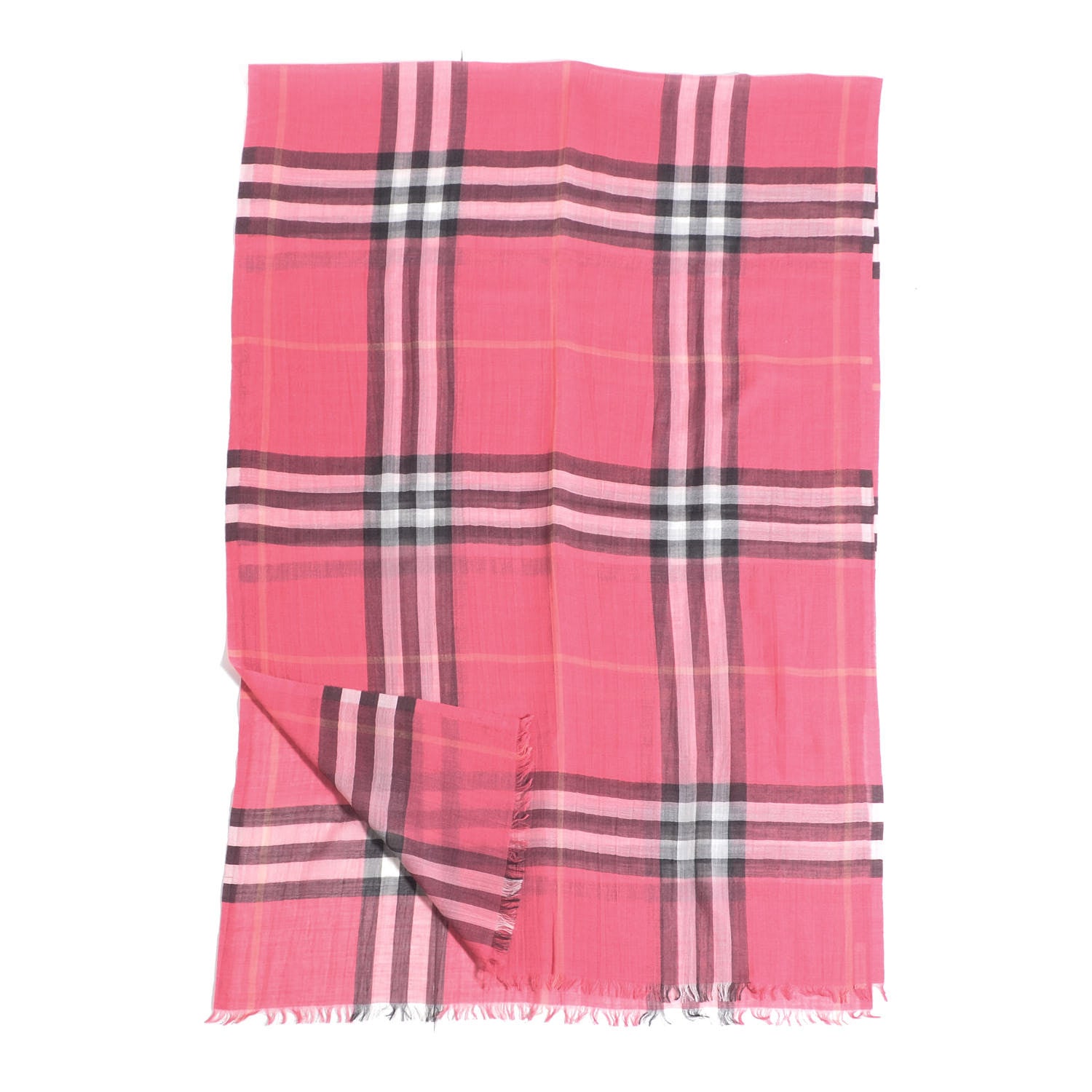 Burberry Silk Cashmere Giant Check Scarf Bright Rose 3 of 4