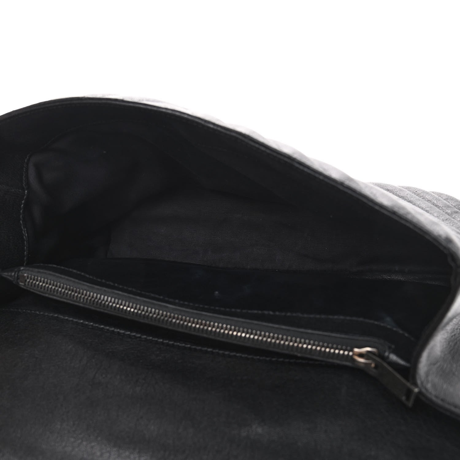 Saint Laurent Sheepskin Matelasse Chevron Monogram Large College Satchel Black 5 of 11