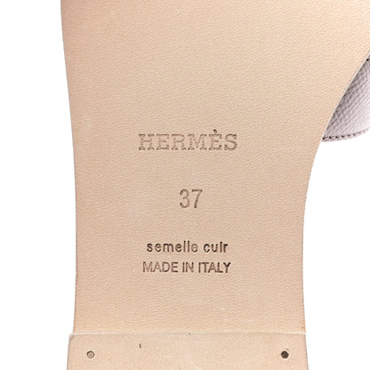 Hermes Epsom Oran Sandals 37 Rose Porcelaine 8 of 9