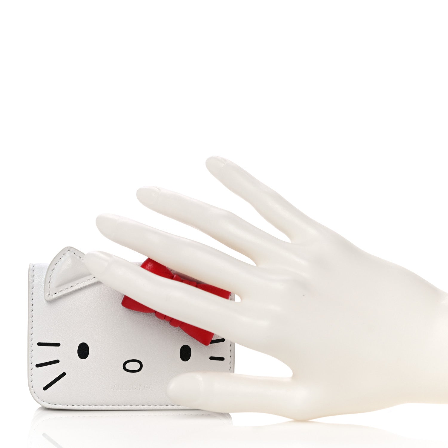 Balenciaga Calfskin Hello Kitty Mini Wallet White 2 of 12