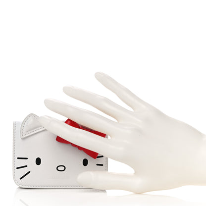Balenciaga Calfskin Hello Kitty Mini Wallet White 2 of 12