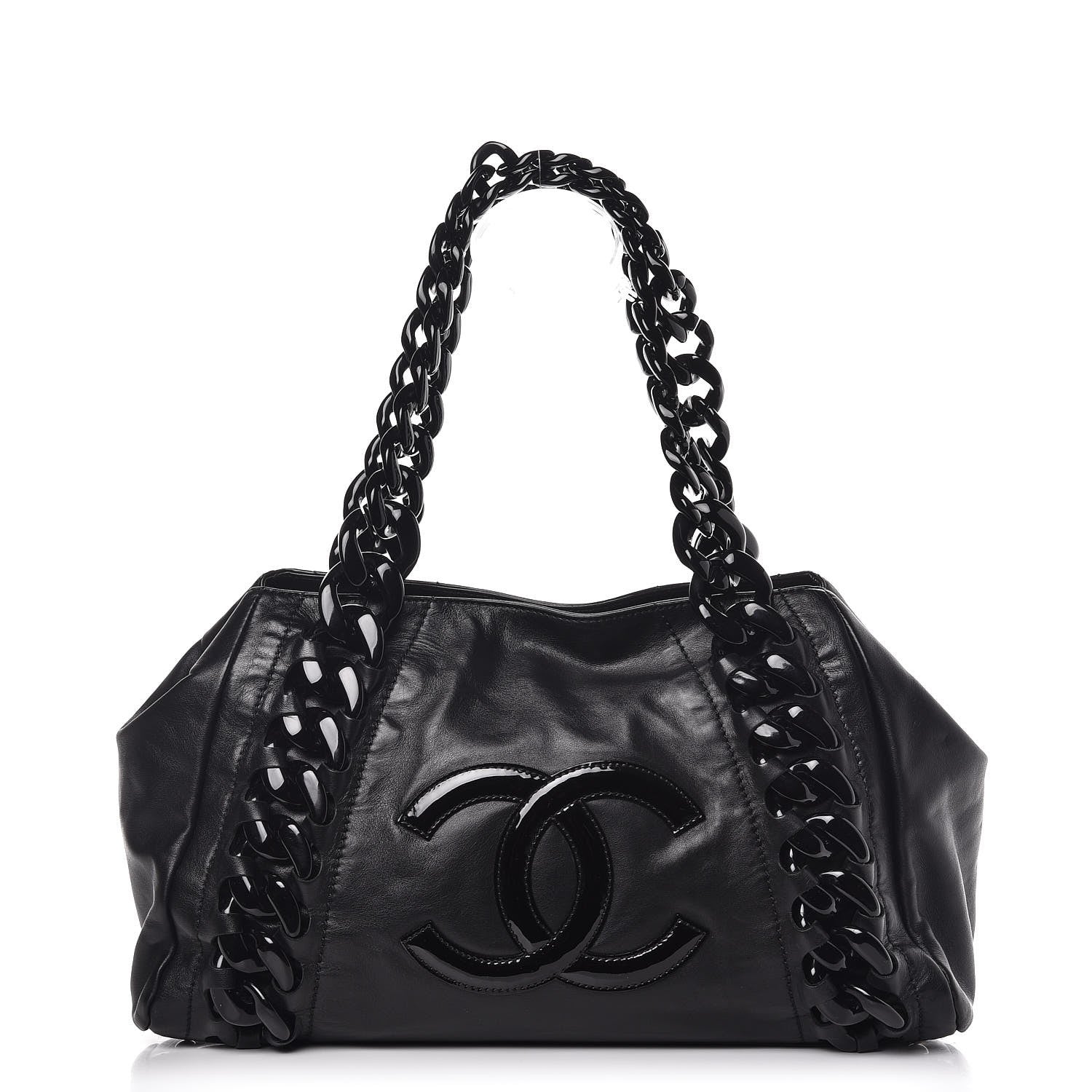 Chanel Calfskin Modern Chain Rhodoid East West Tote Black 1 of 9