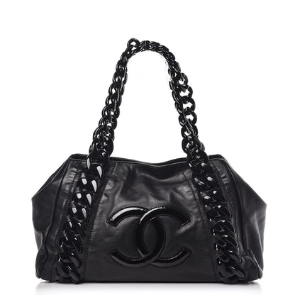 Chanel Calfskin Modern Chain Rhodoid East West Tote Black 1 of 9
