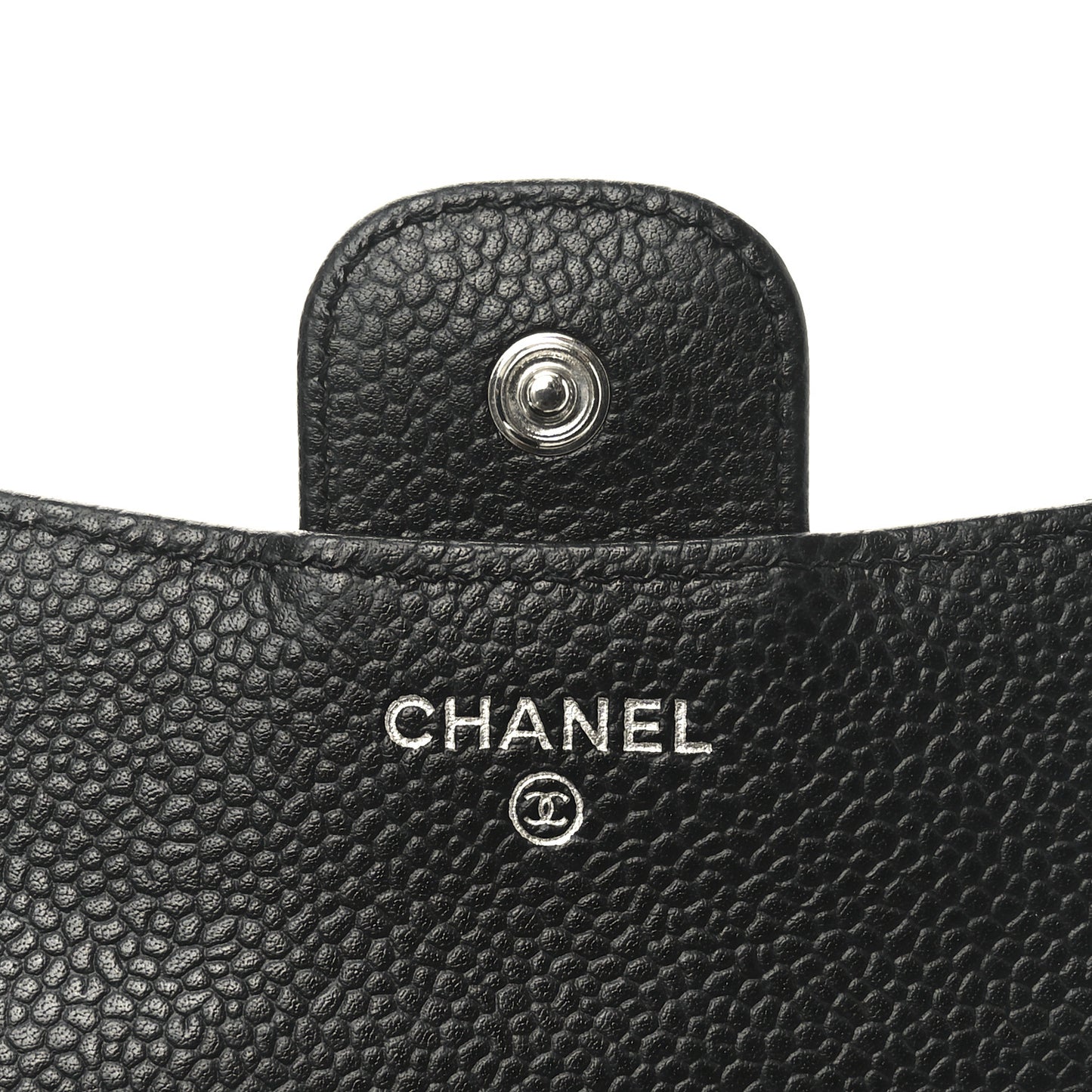Caviar Quilted Compact Flap Wallet Black