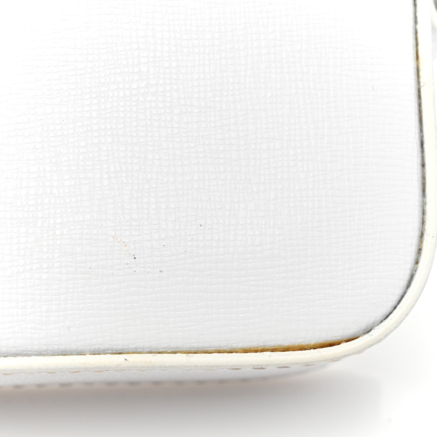 Off-White Calfskin Diag Flap Bag White Black 9 of 15