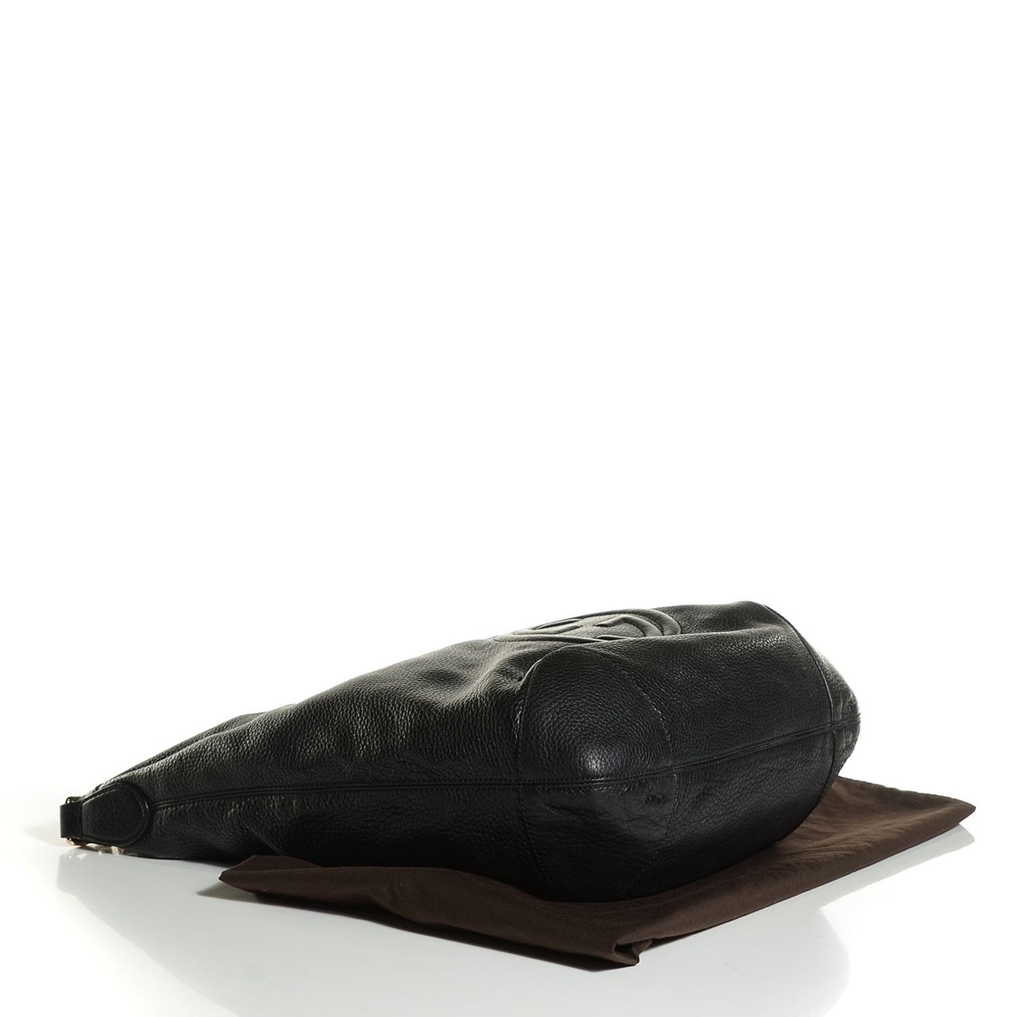 Pebbled Calfskin Medium Soho Chain Hobo Black