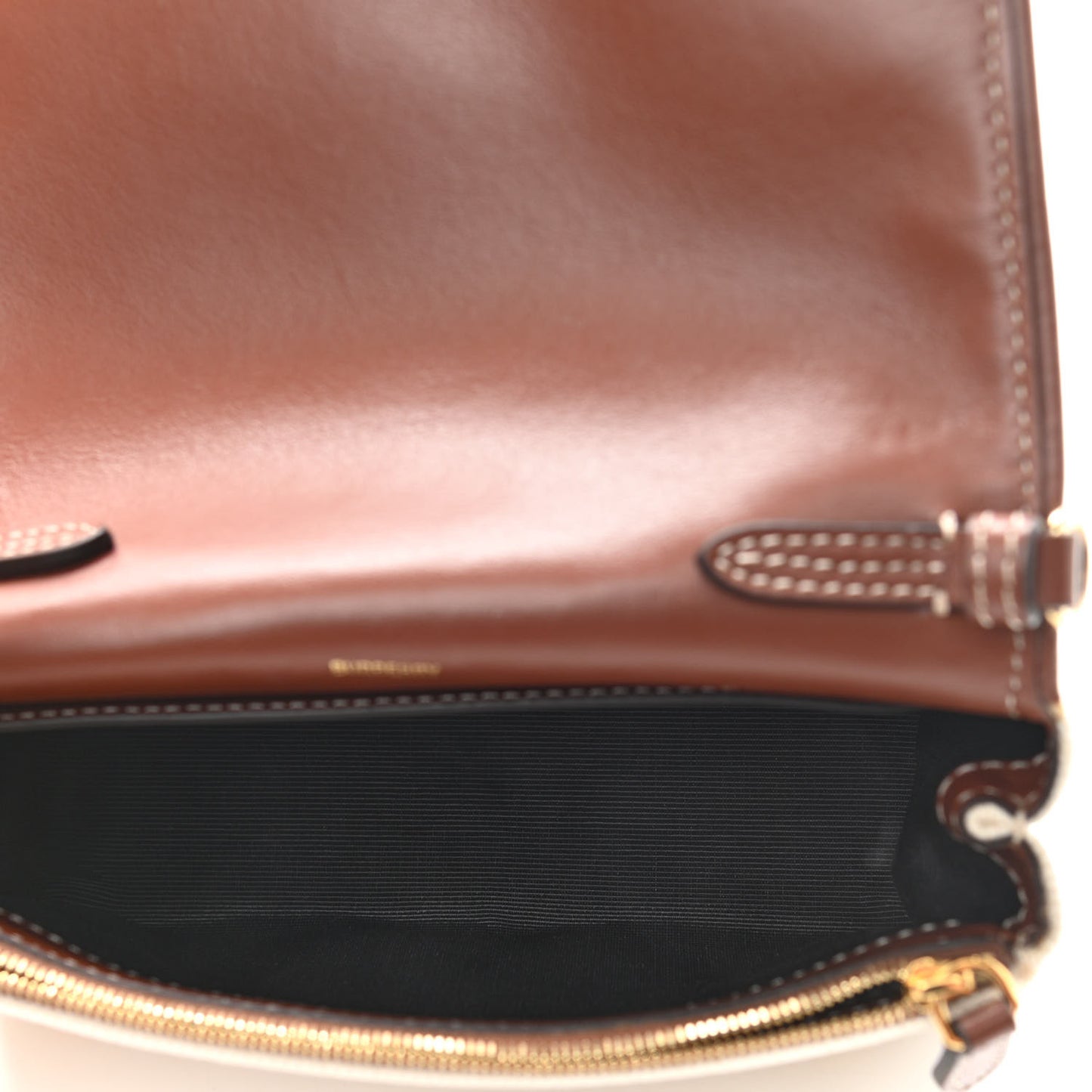 Cotton Canvas Horseferry Print Small Crossbody Bag White Tan